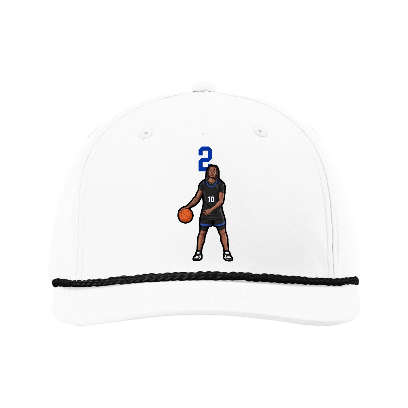 Five-Panel Classic Rope Cap — Number Top in White