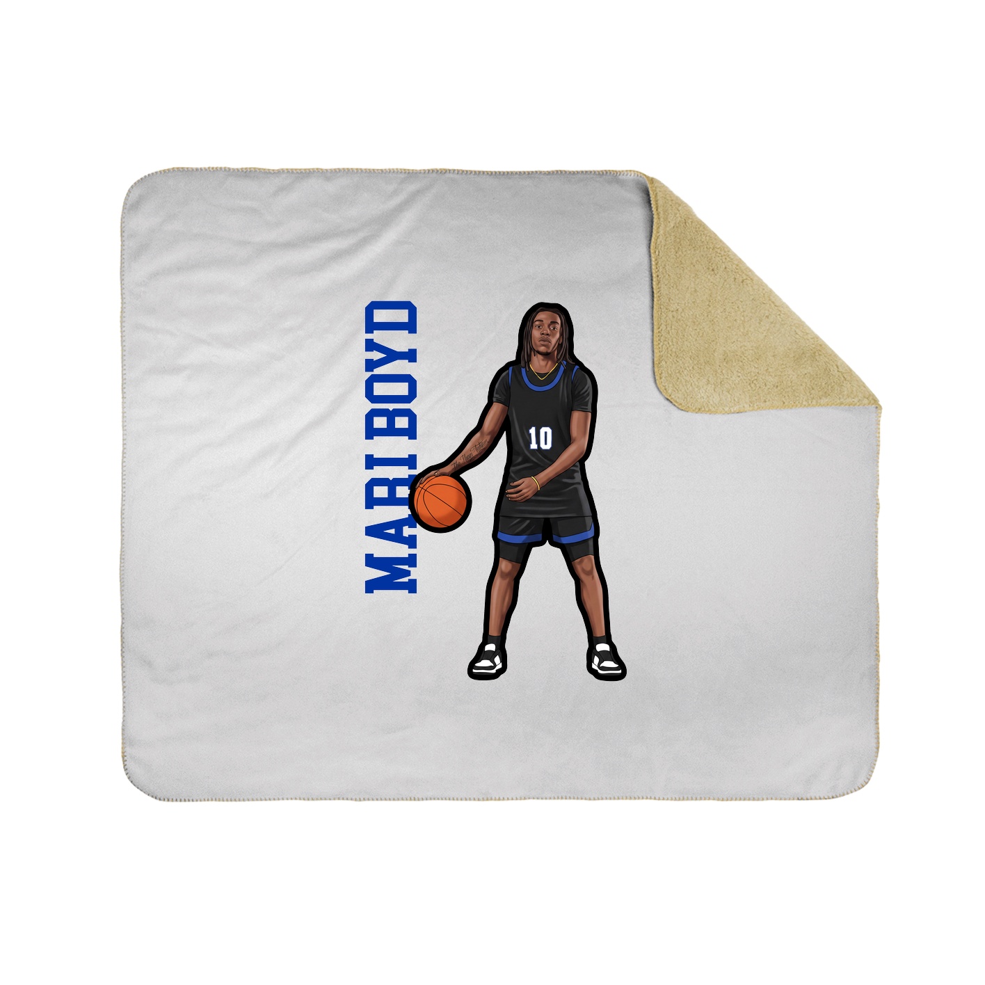 Throw Blanket — Name Vertical in White