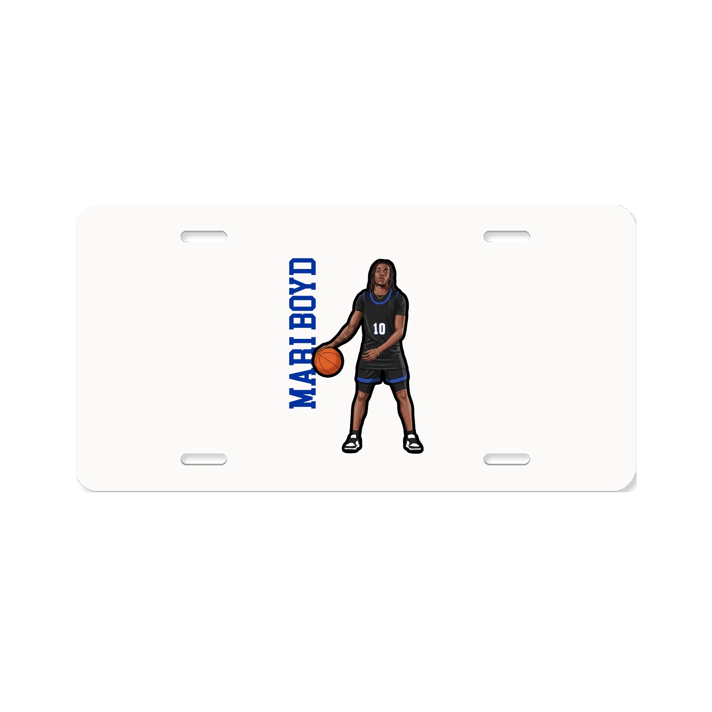 License Plate — Name Vertical in Classic
