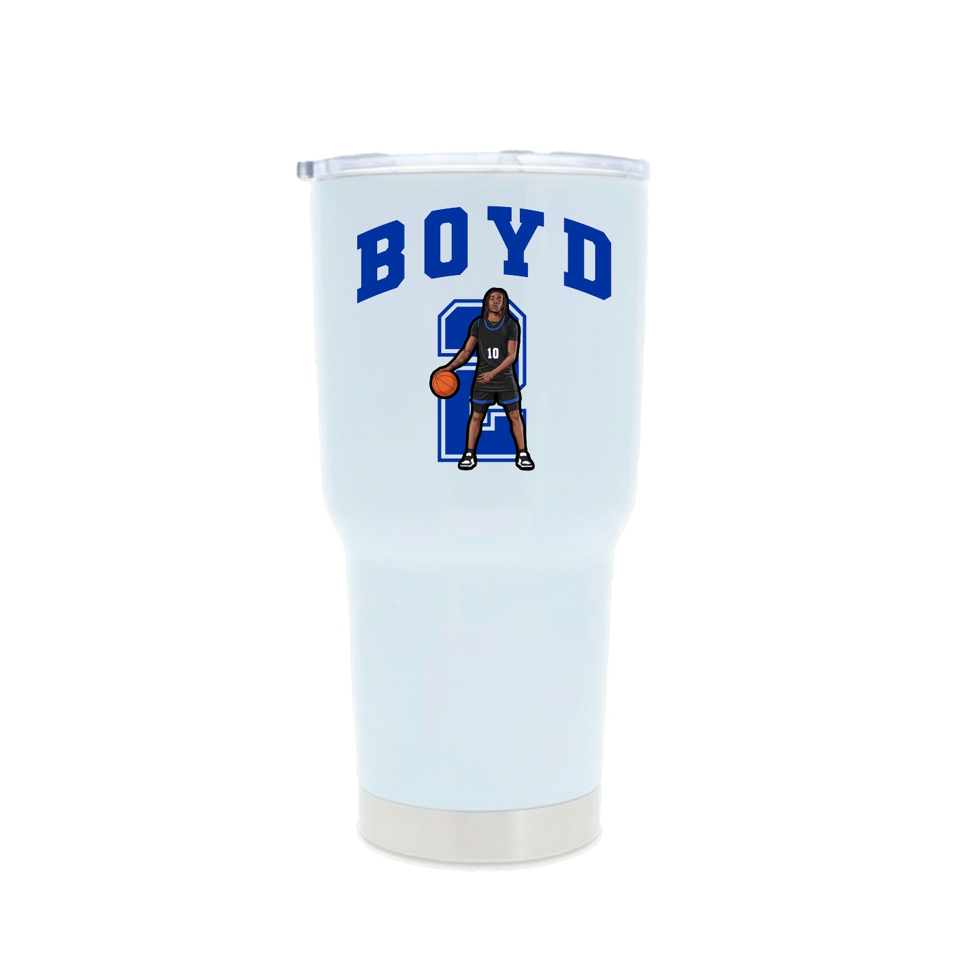 30oz Stainless Steel Tumbler — Number in White