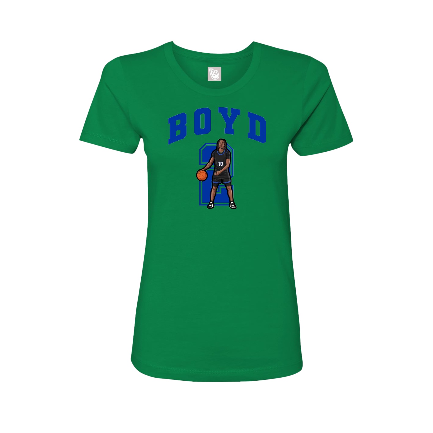 Fitted Women's Tee — Number in Green