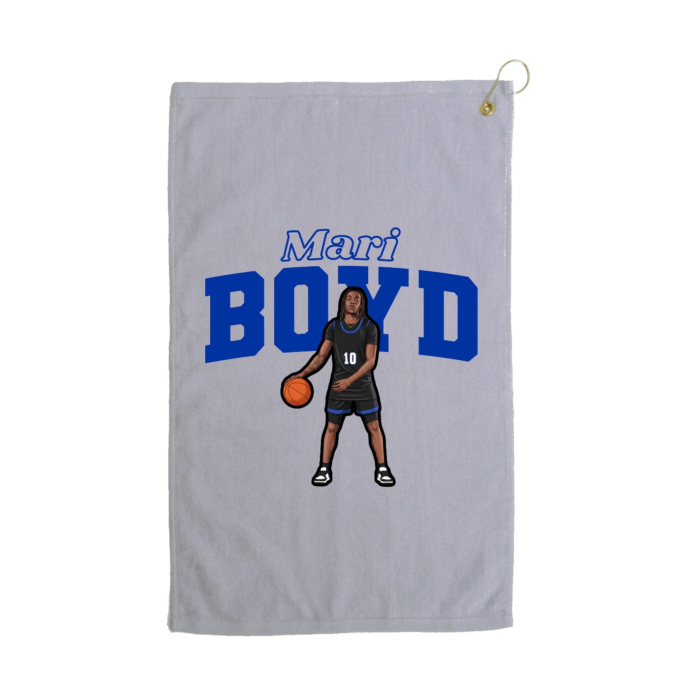 Golf Towel — Name Arch in Grey