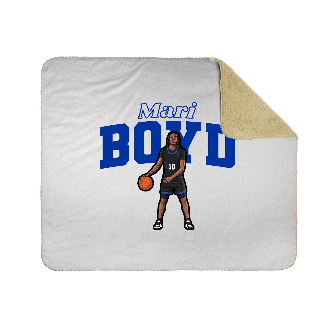 Throw Blanket — Name Arch in White