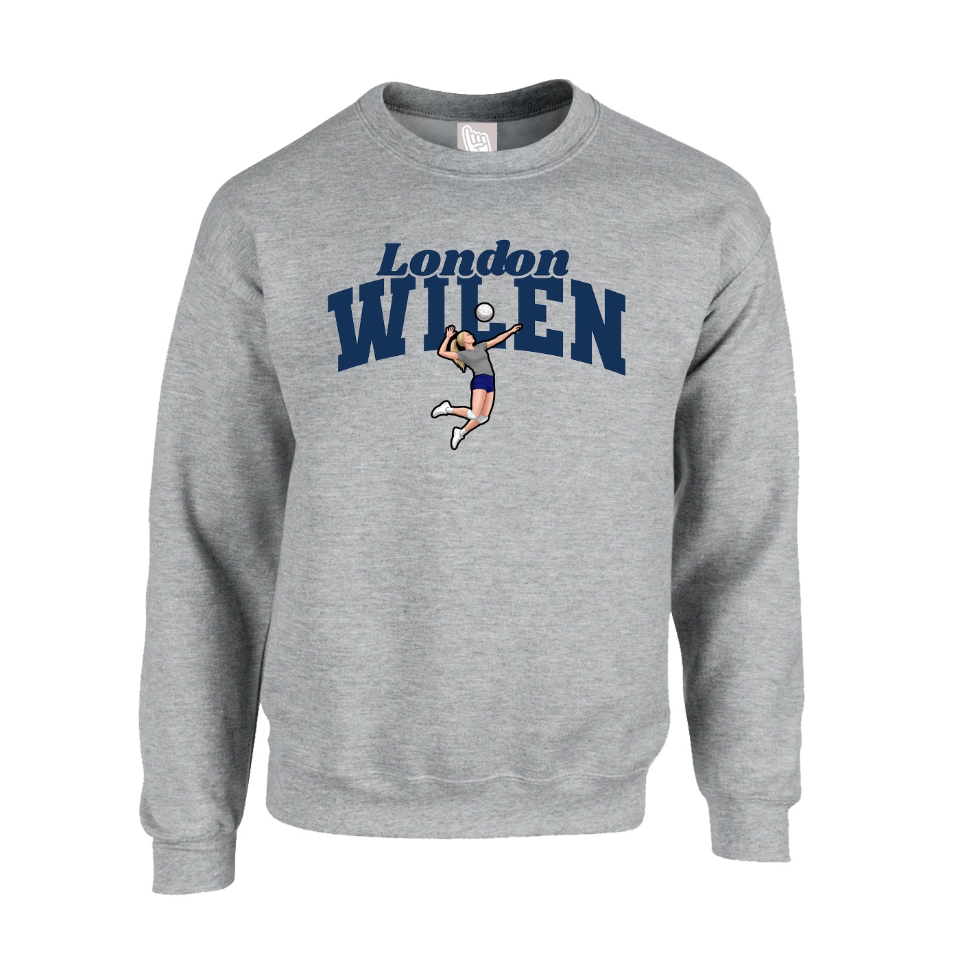 Fleece Crew — Signature Arch in Grey