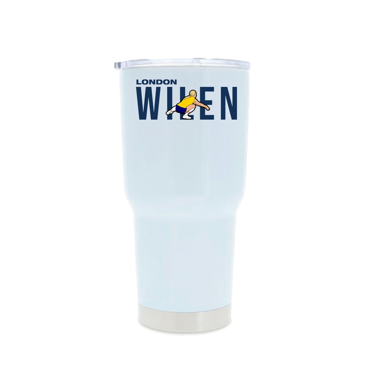 30oz Stainless Steel Tumbler — Player Name in White