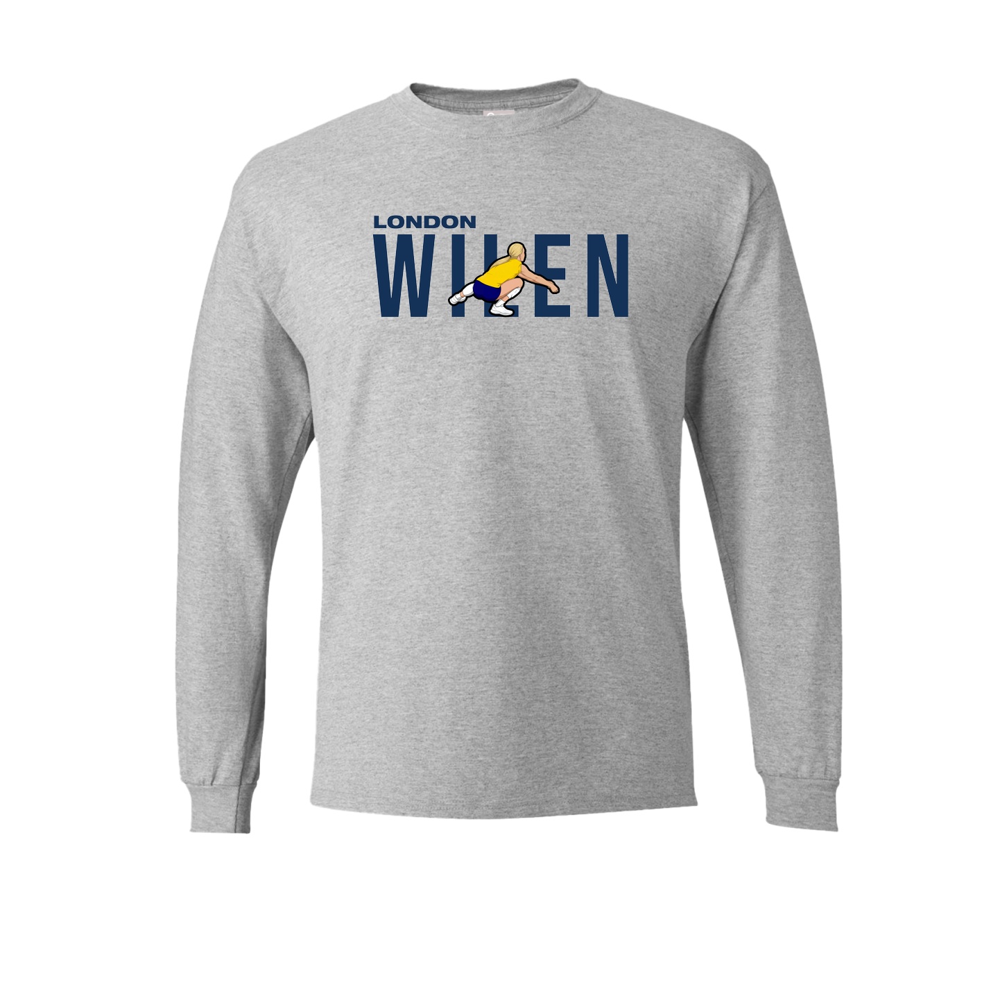 Long Sleeve Tee — Player Name in Grey