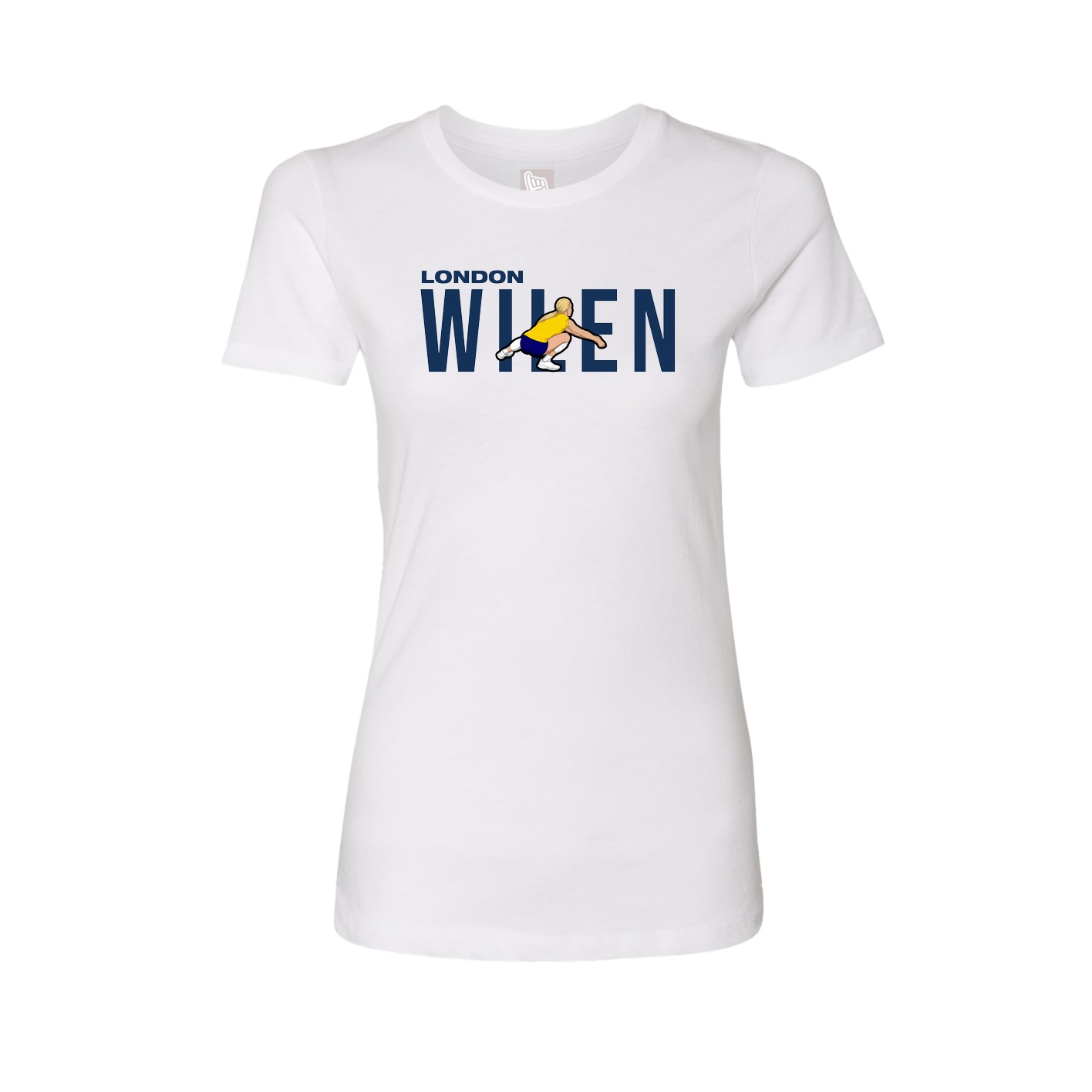 Fitted Women's Tee — Player Name in White