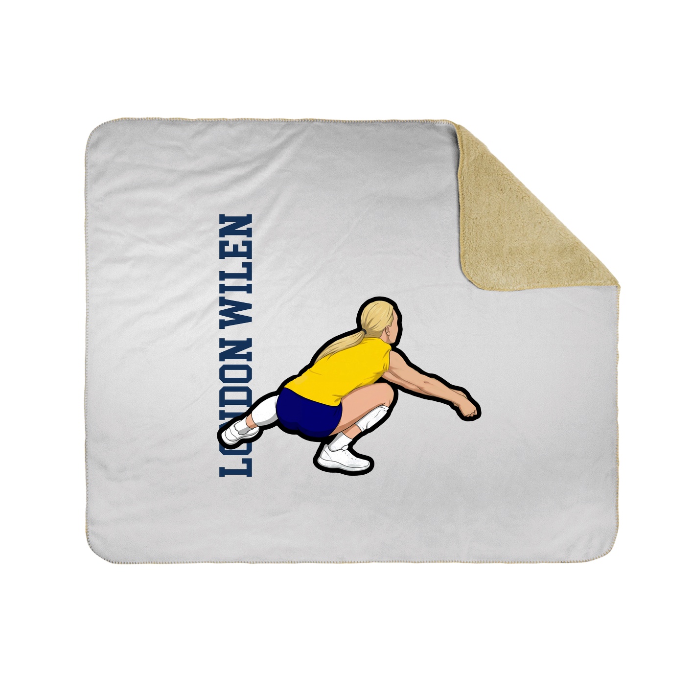 Throw Blanket — Name Vertical in White