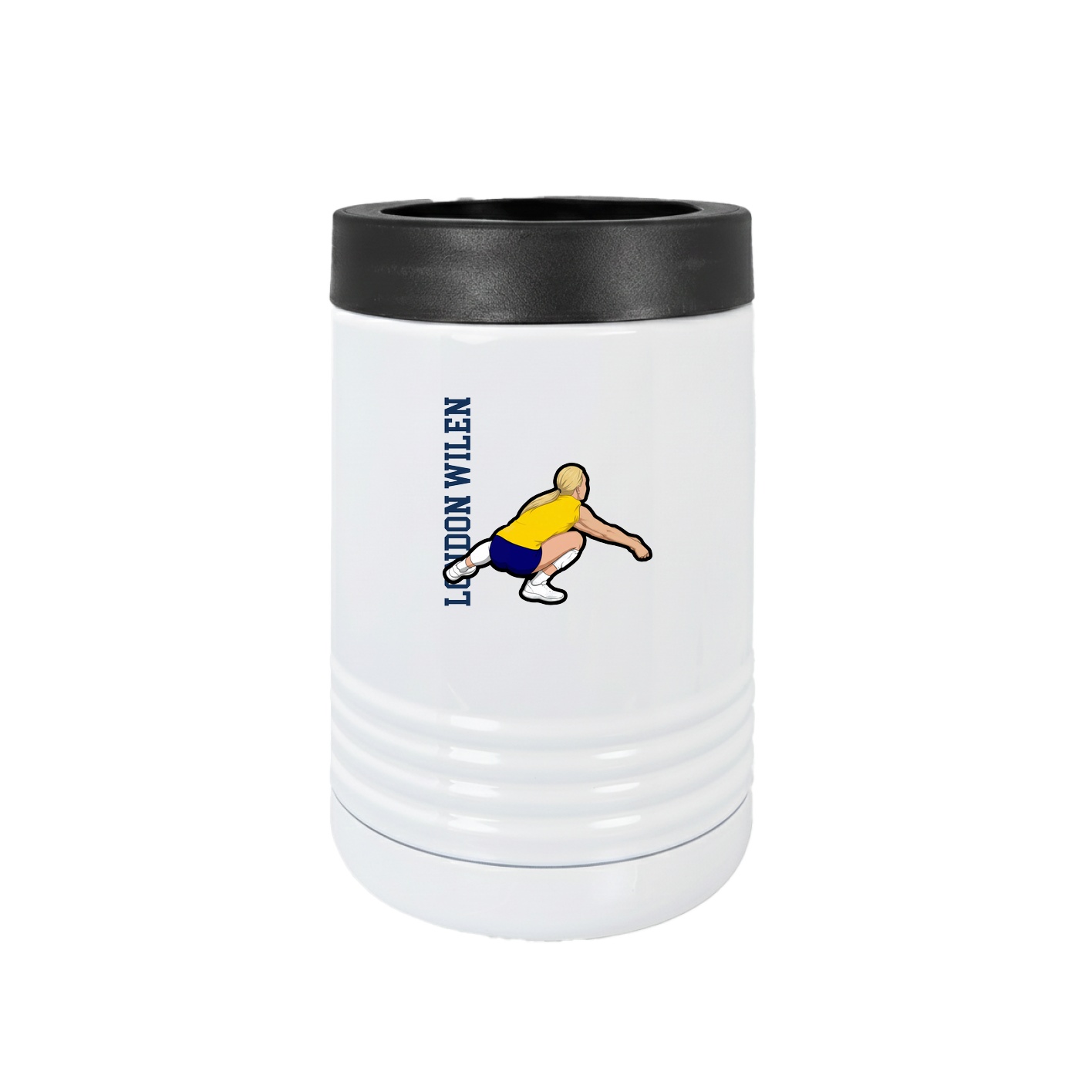 Beverage Holder — Name Vertical in White