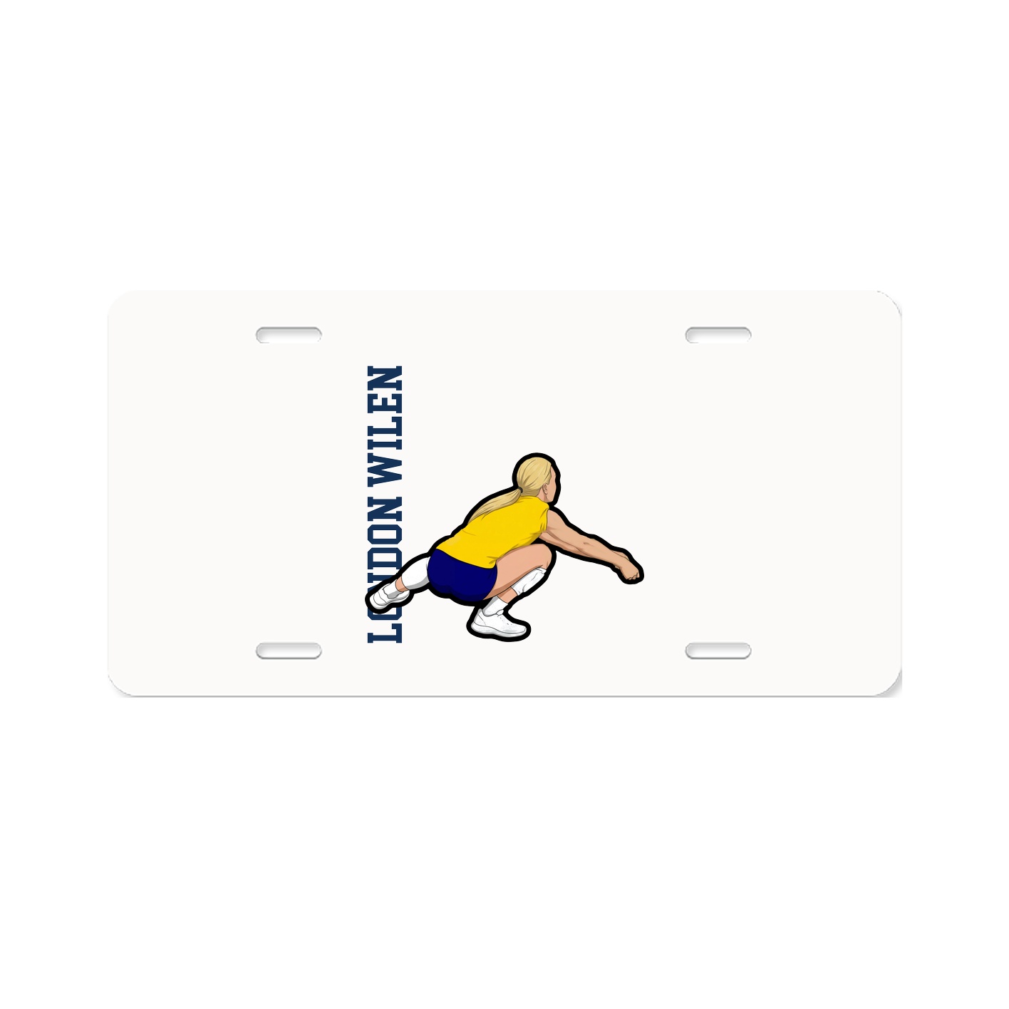 License Plate — Name Vertical in Classic