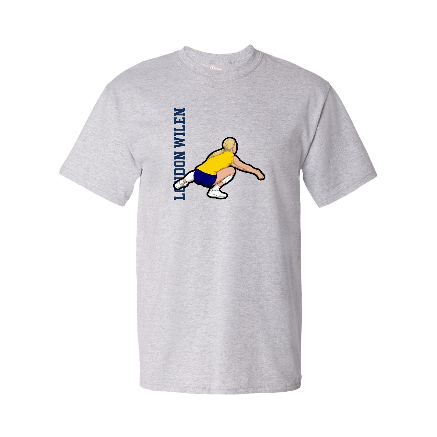 Youth Tee — Name Vertical in Grey