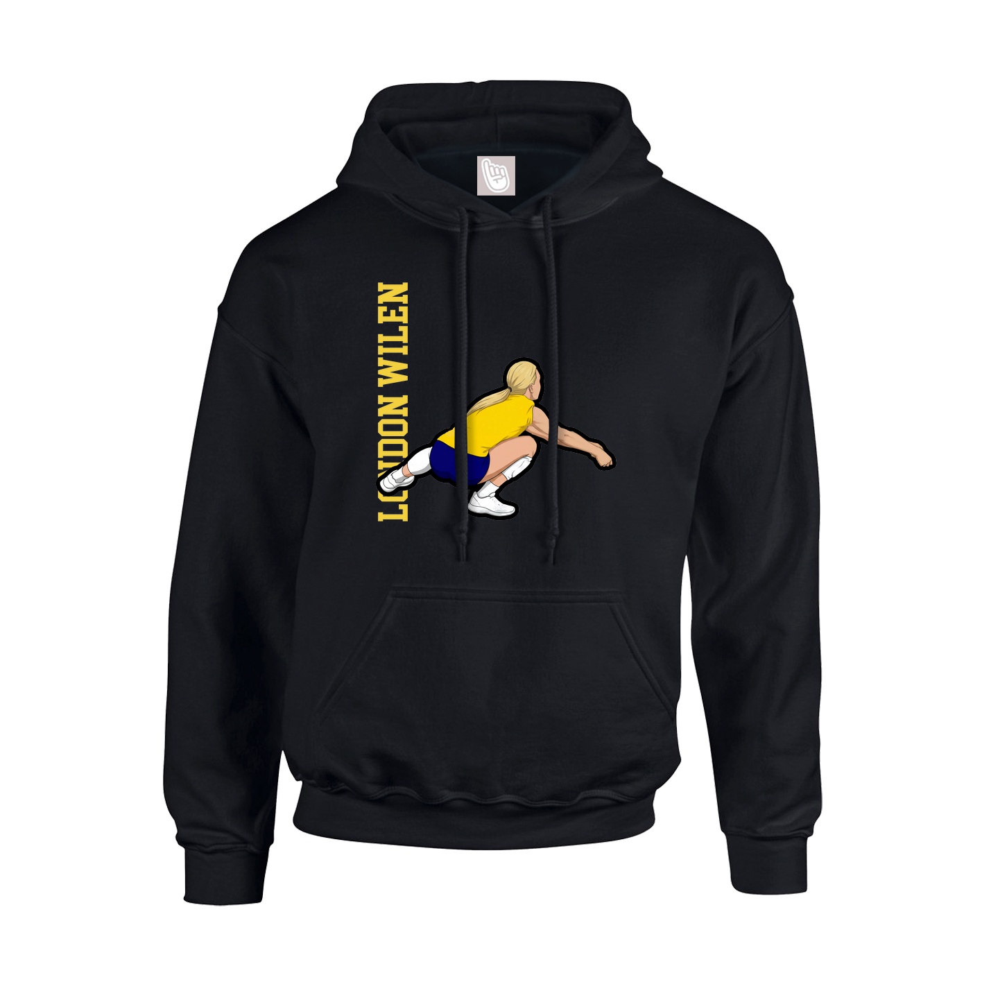 Hoodie — Name Vertical in Black