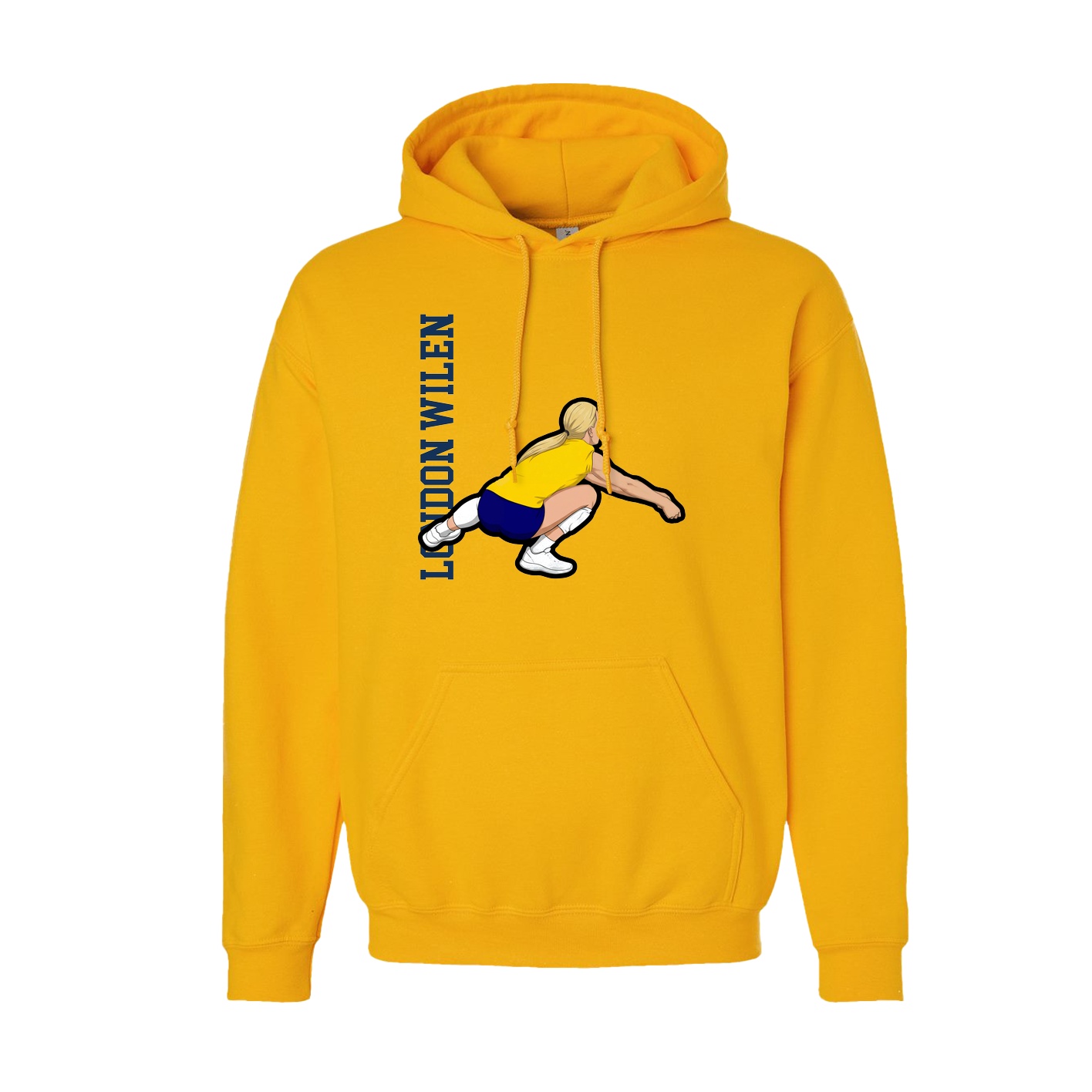 Youth Hoodie — Name Vertical in Gold