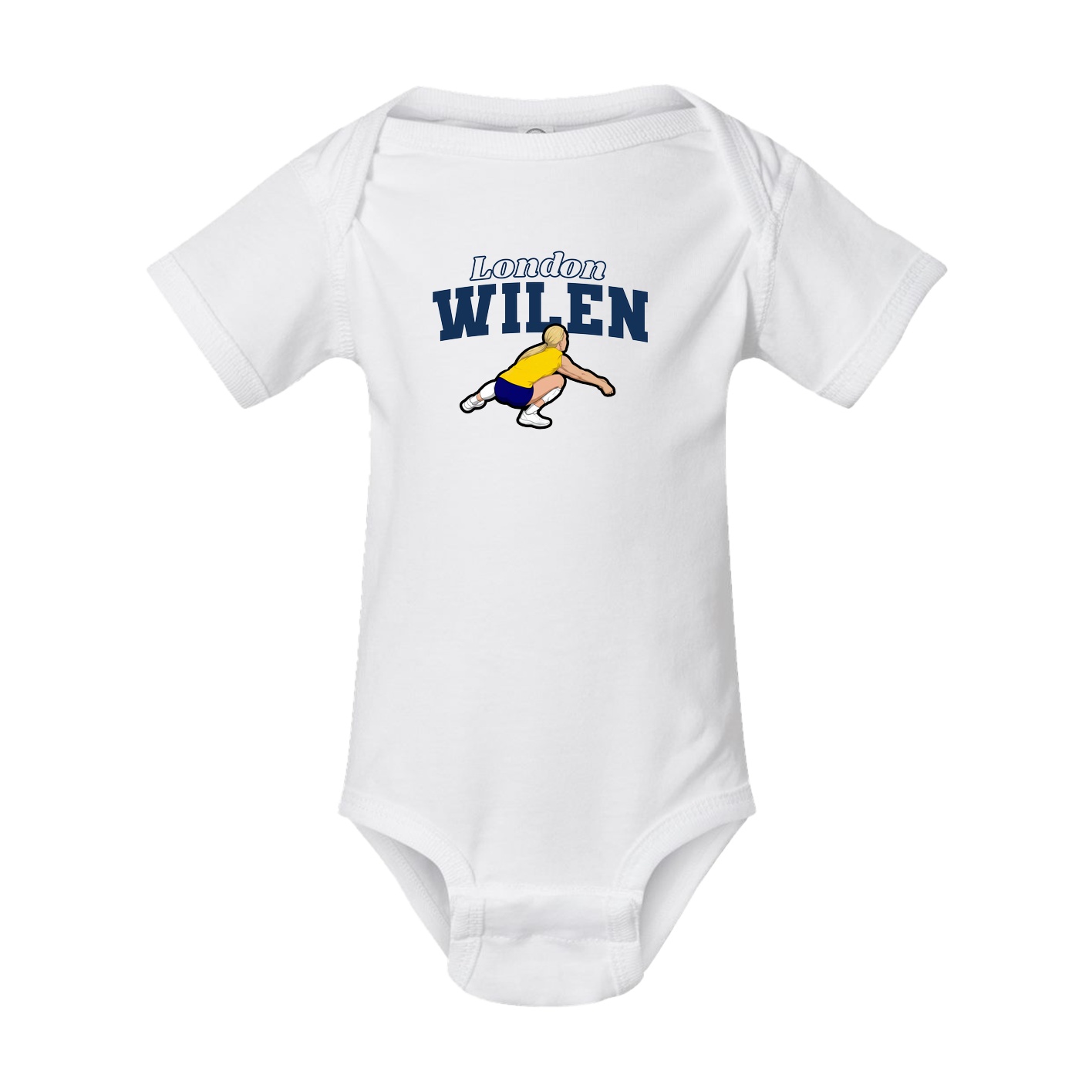 Baby Onesie — Name Arch in White