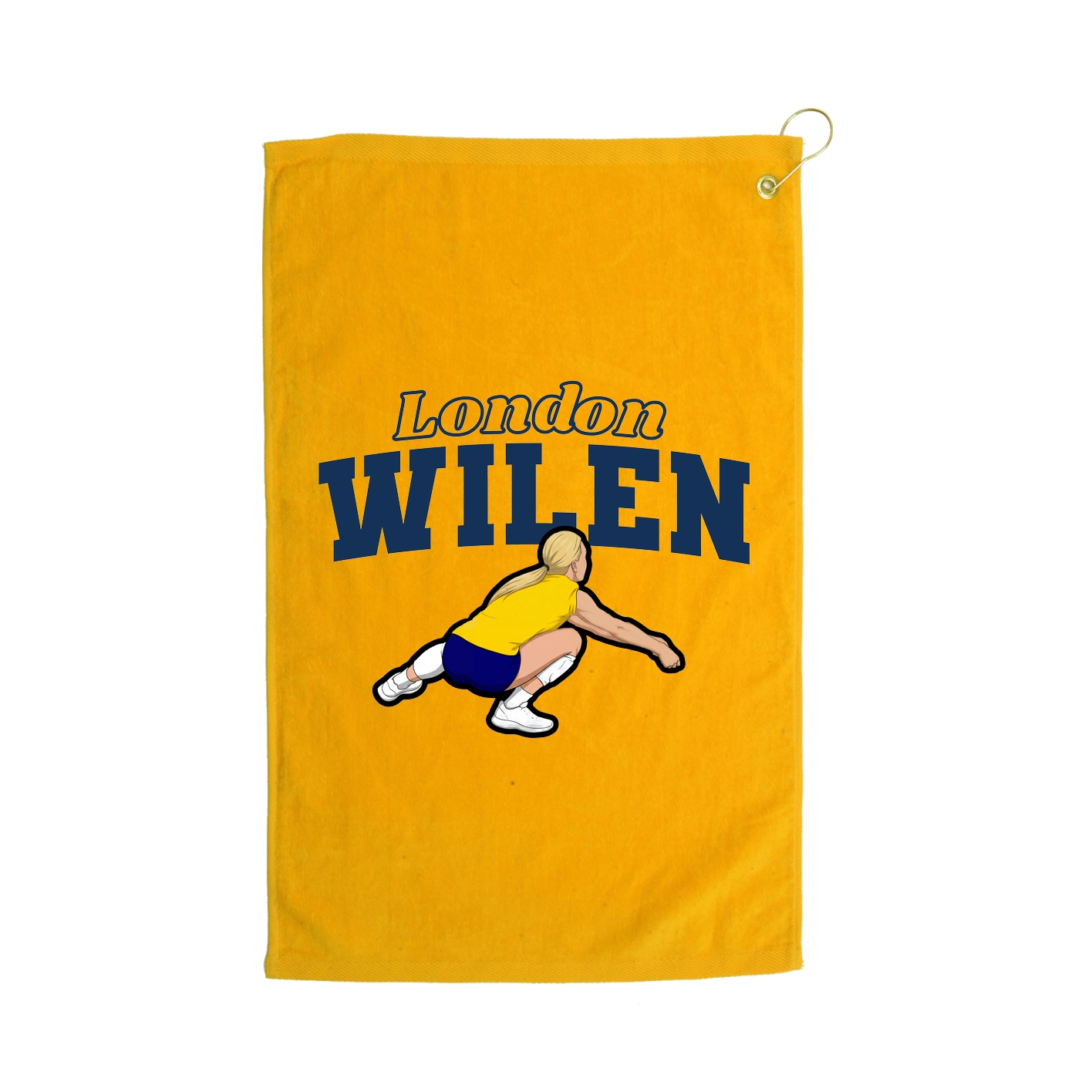 Golf Towel — Name Arch in Gold