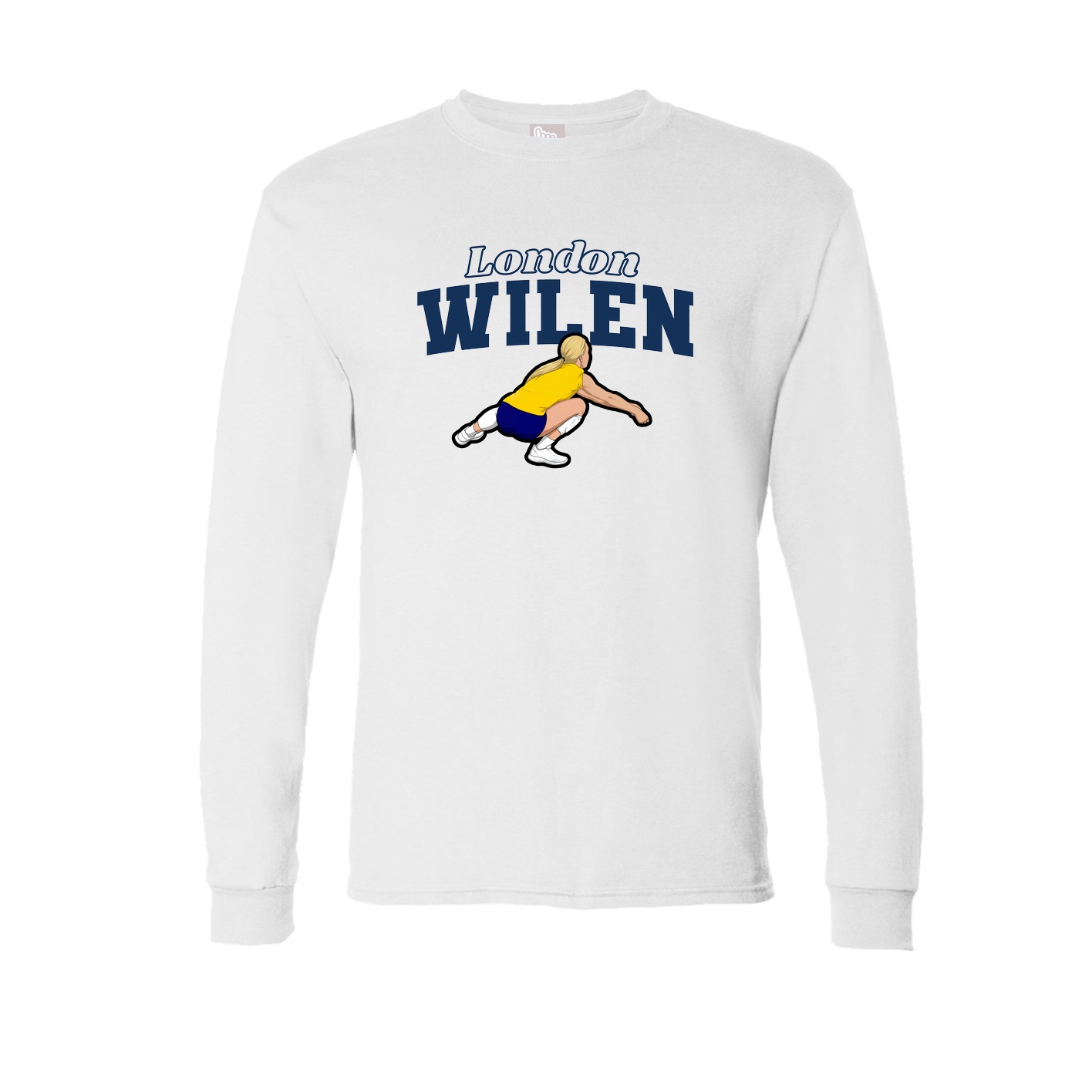Long Sleeve Tee — Name Arch in White