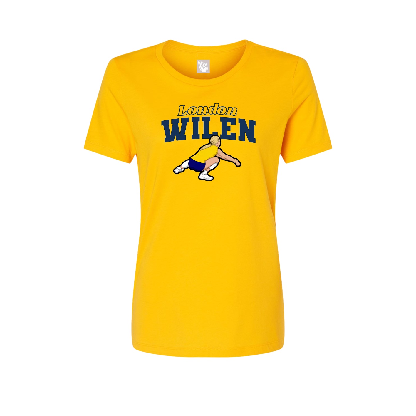 Fitted Women's Tee — Name Arch in Gold