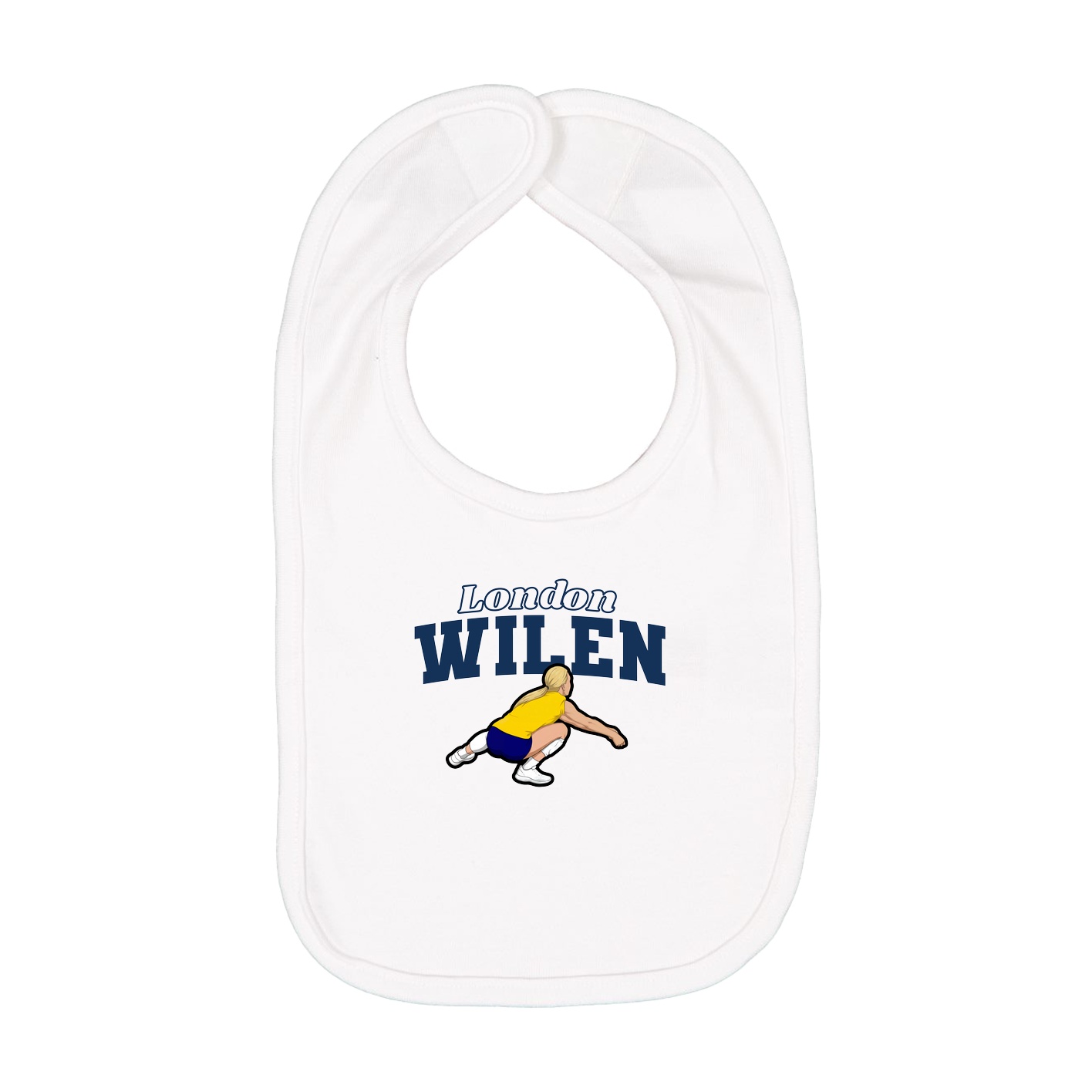 Infant Bib — Name Arch in White