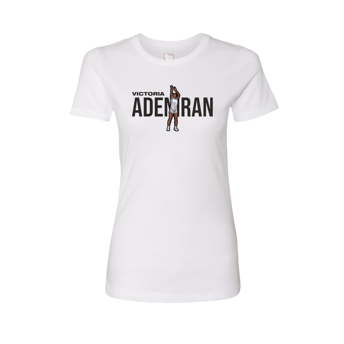 Fitted Women's Tee — Player Name in White