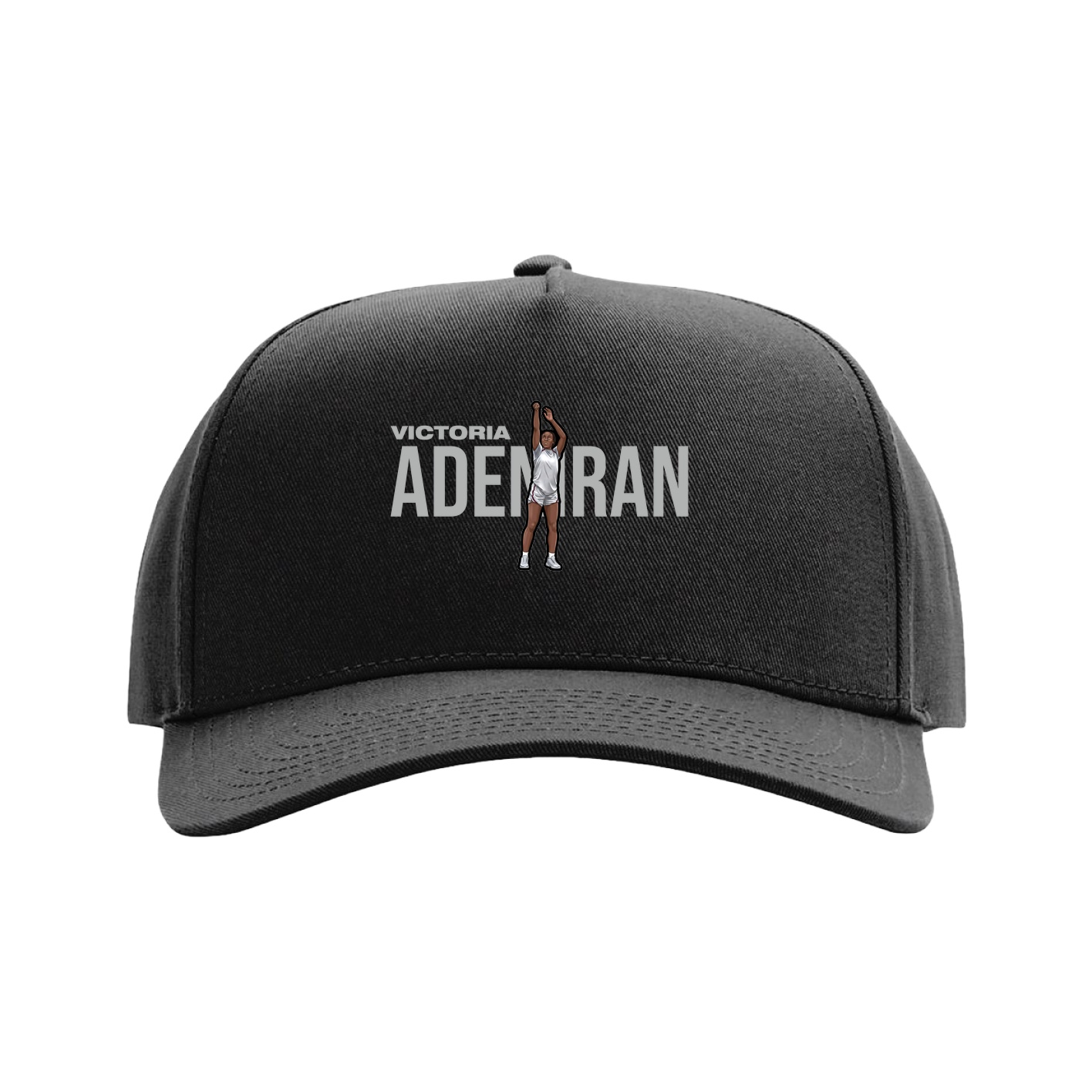 Full Fabric Five-Panel Champ Cap — Player Name in Black