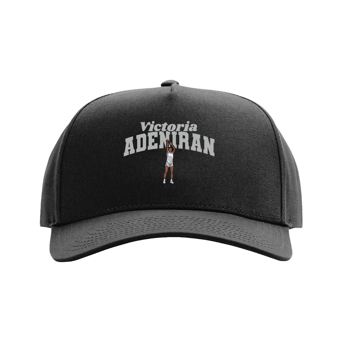 Full Fabric Five-Panel Champ Cap — Signature Arch in Black