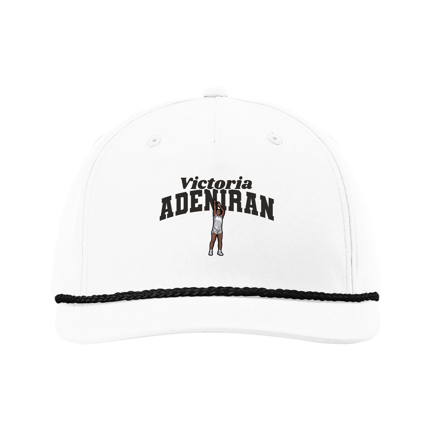 Five-Panel Classic Rope Cap — Signature Arch in White