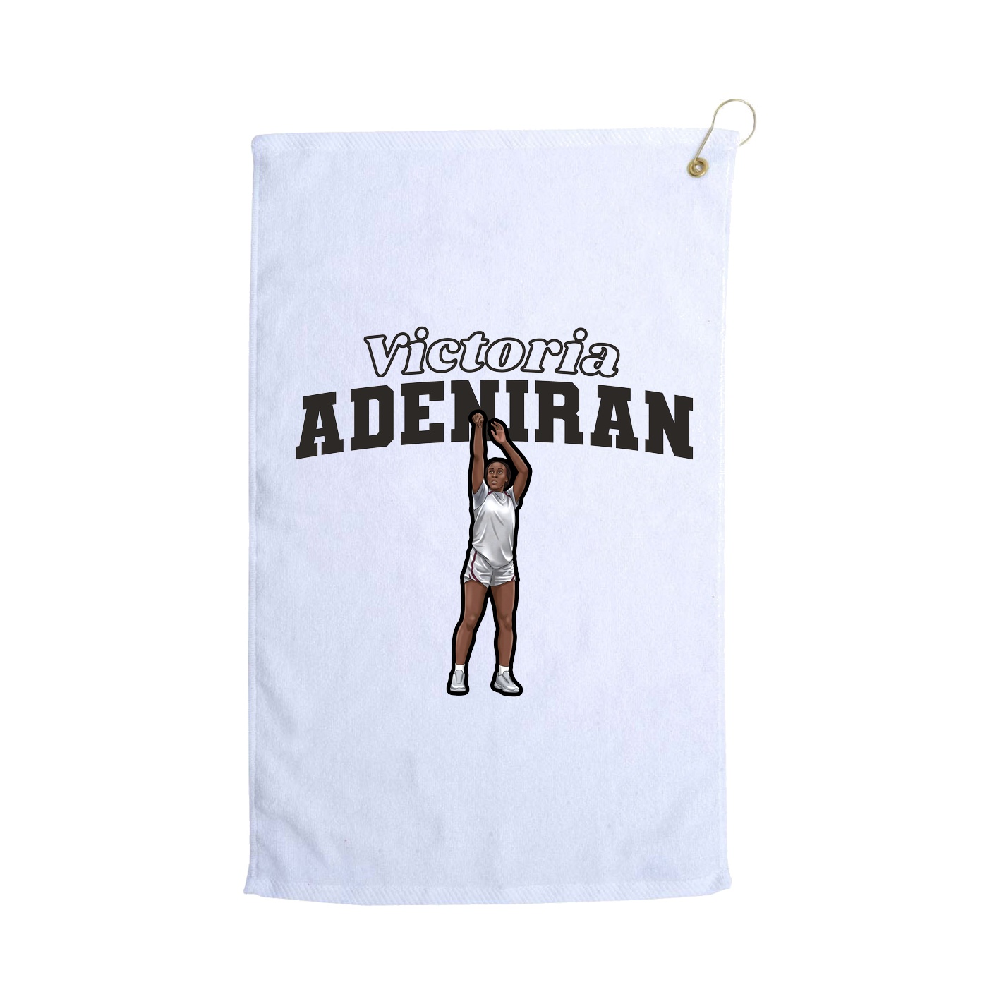 Golf Towel — Name Arch in White