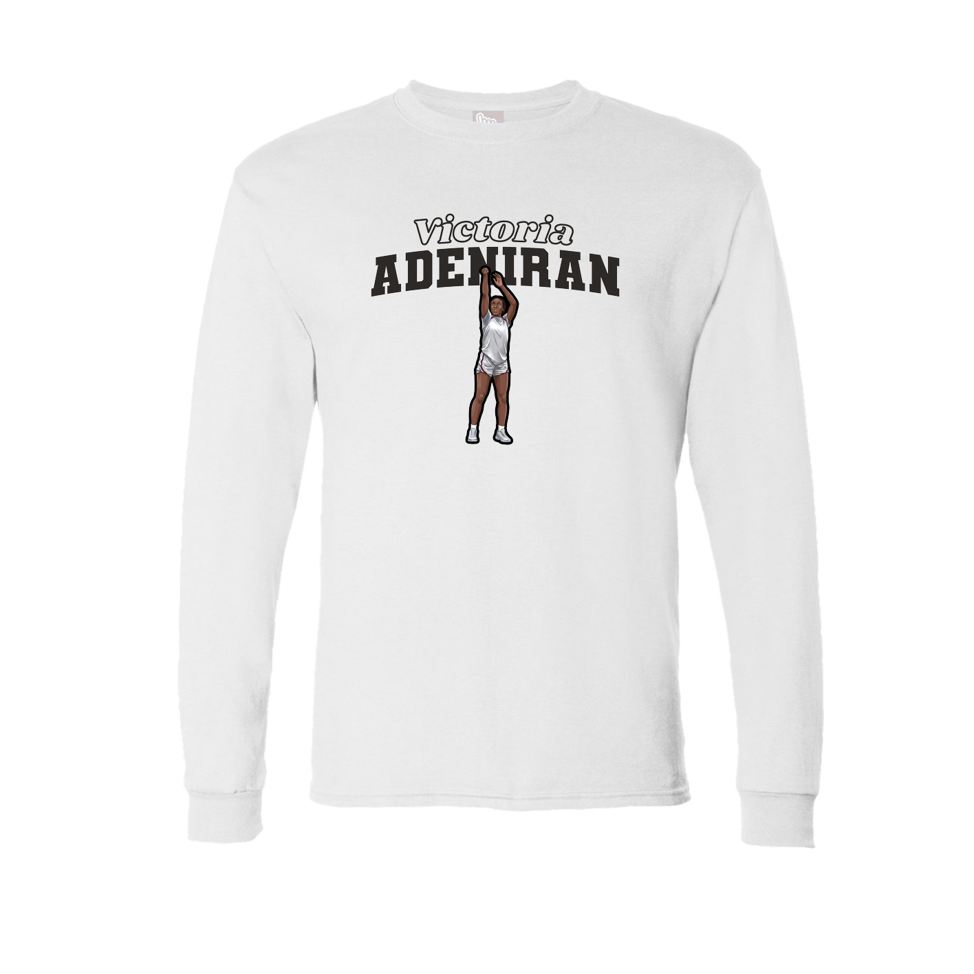 Long Sleeve Tee — Name Arch in White