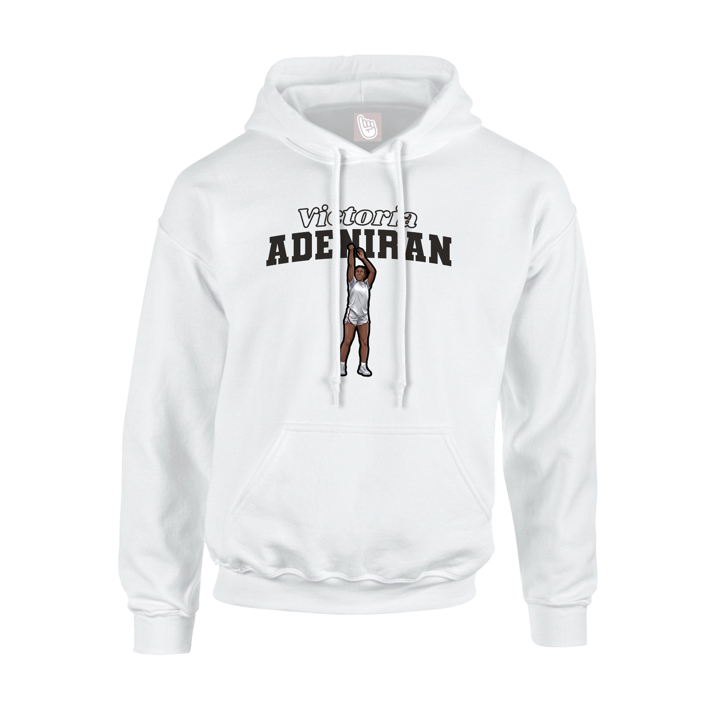 Youth Hoodie — Name Arch in White