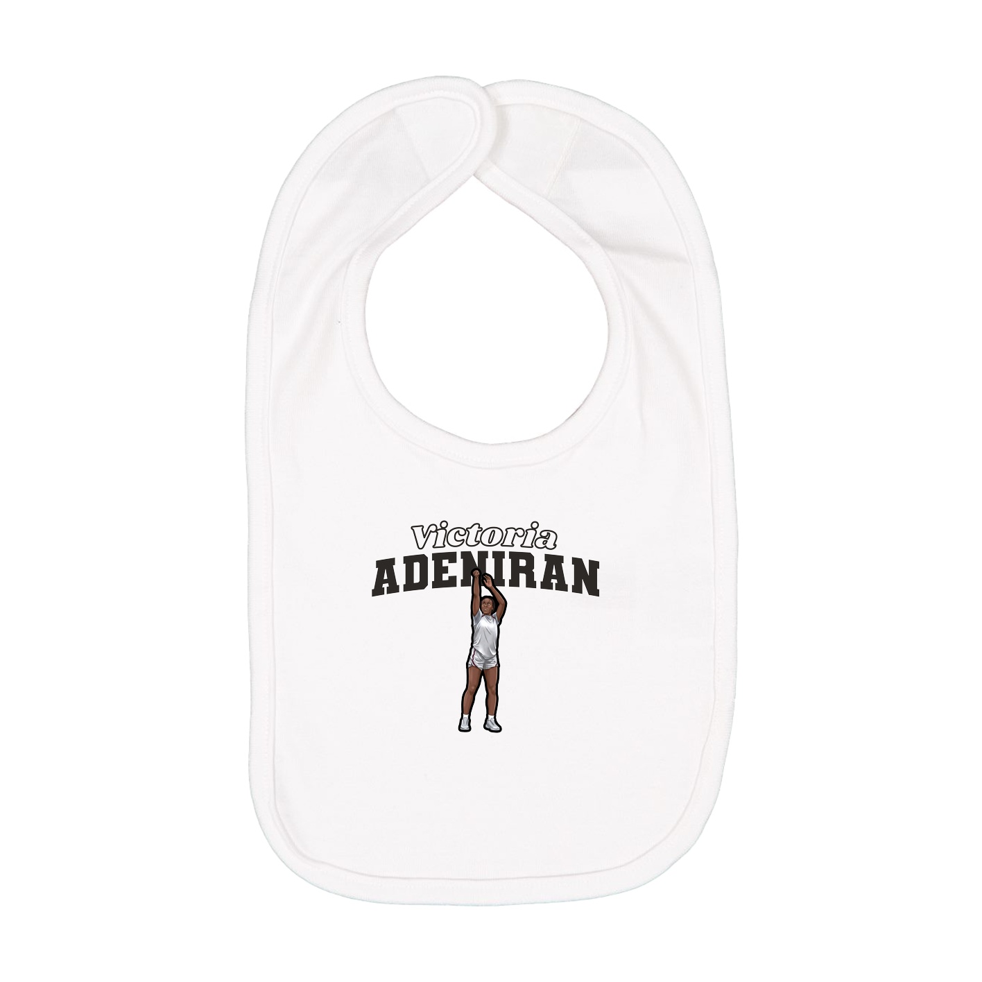 Infant Bib — Name Arch in White