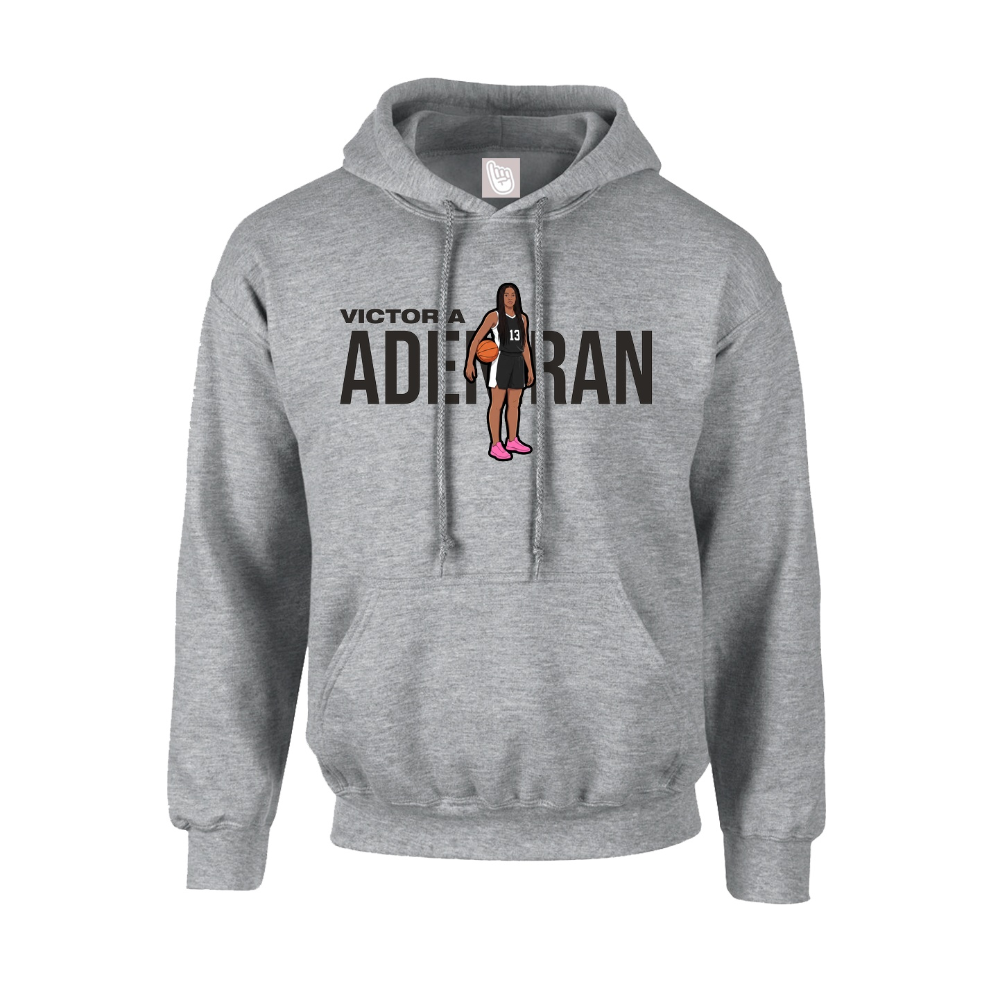 Youth Hoodie — Player Name in Grey