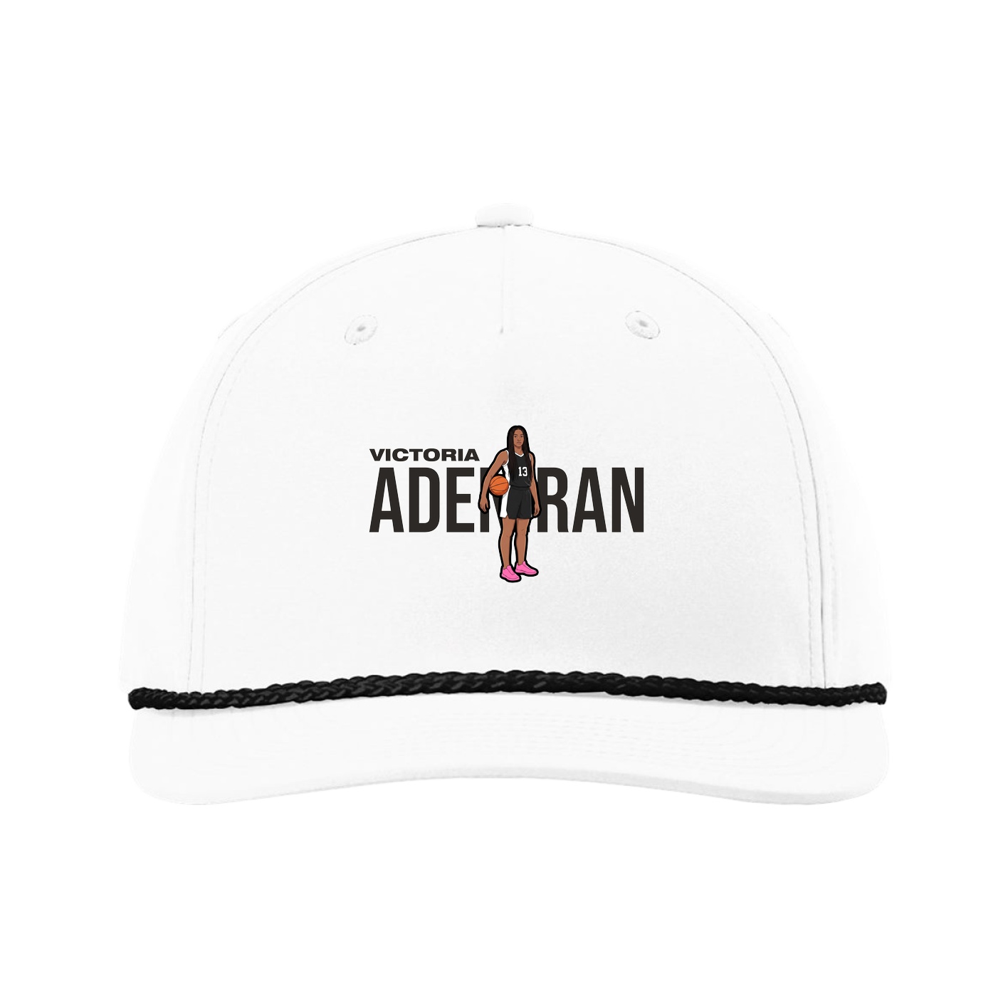 Five-Panel Classic Rope Cap — Player Name in White