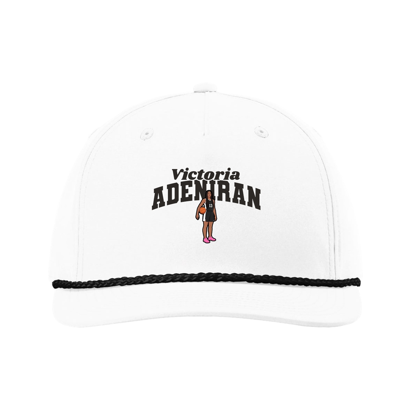 Five-Panel Classic Rope Cap — Signature Arch in White