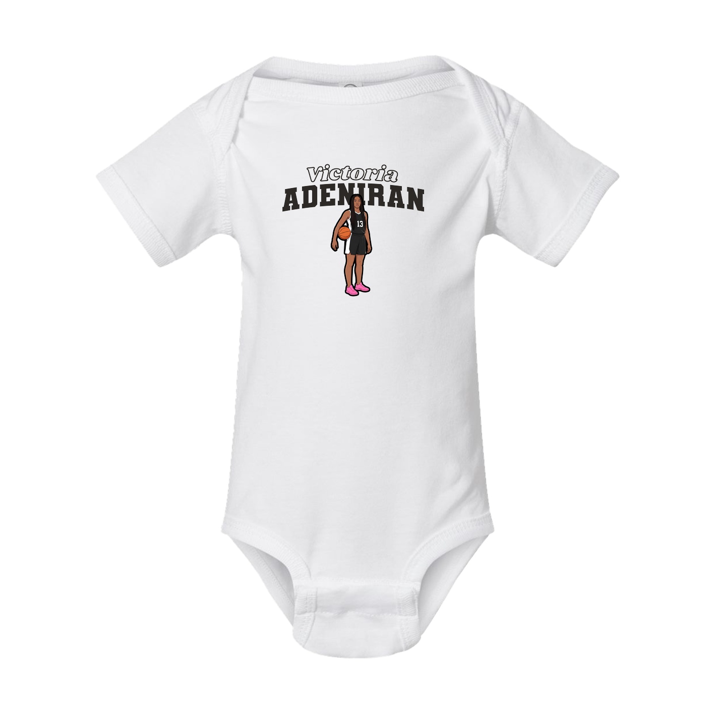 Baby Onesie — Name Arch in White