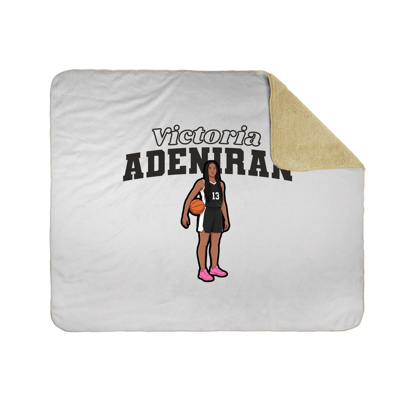 Throw Blanket — Name Arch in White