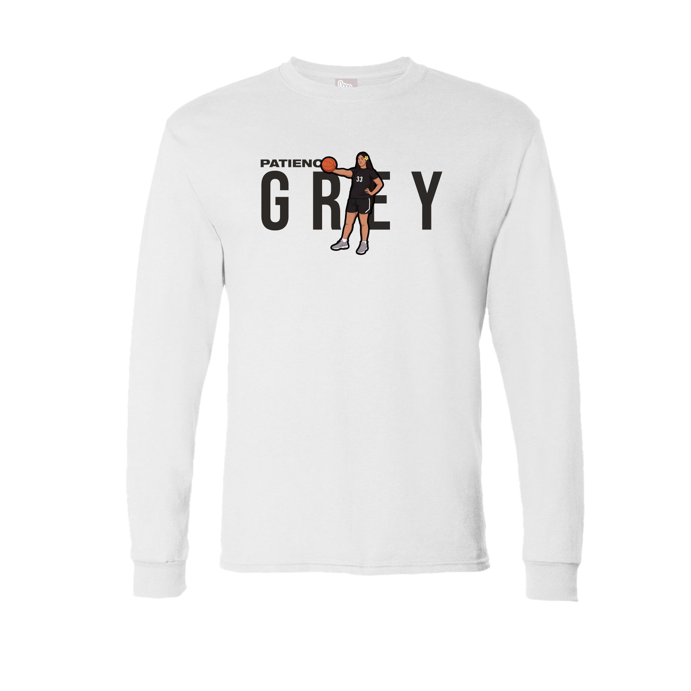 Long Sleeve Tee — Player Name in White