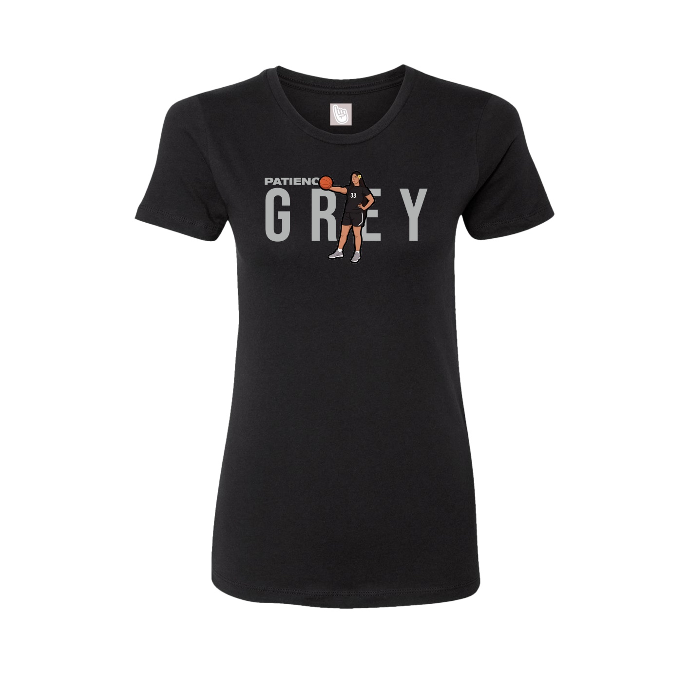 Fitted Women's Tee — Player Name in Black