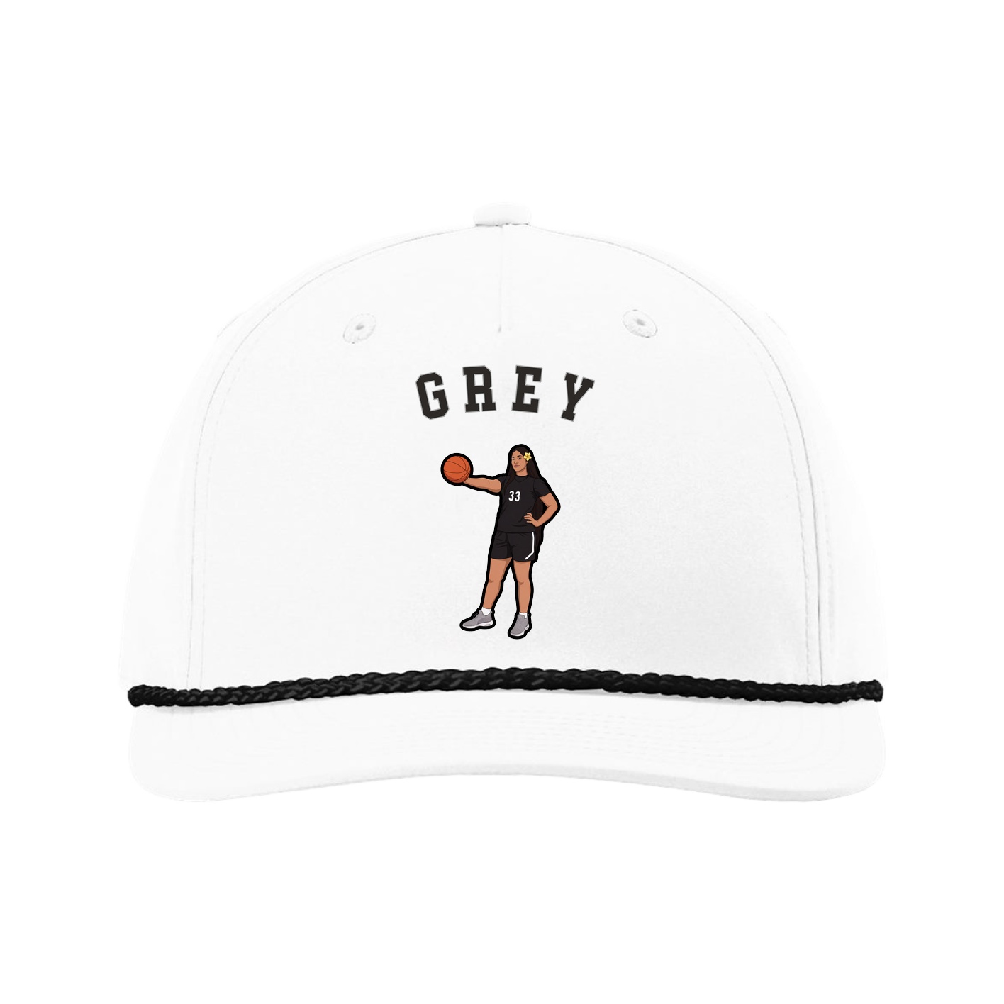 Five-Panel Classic Rope Cap — Shirsey Arch in White