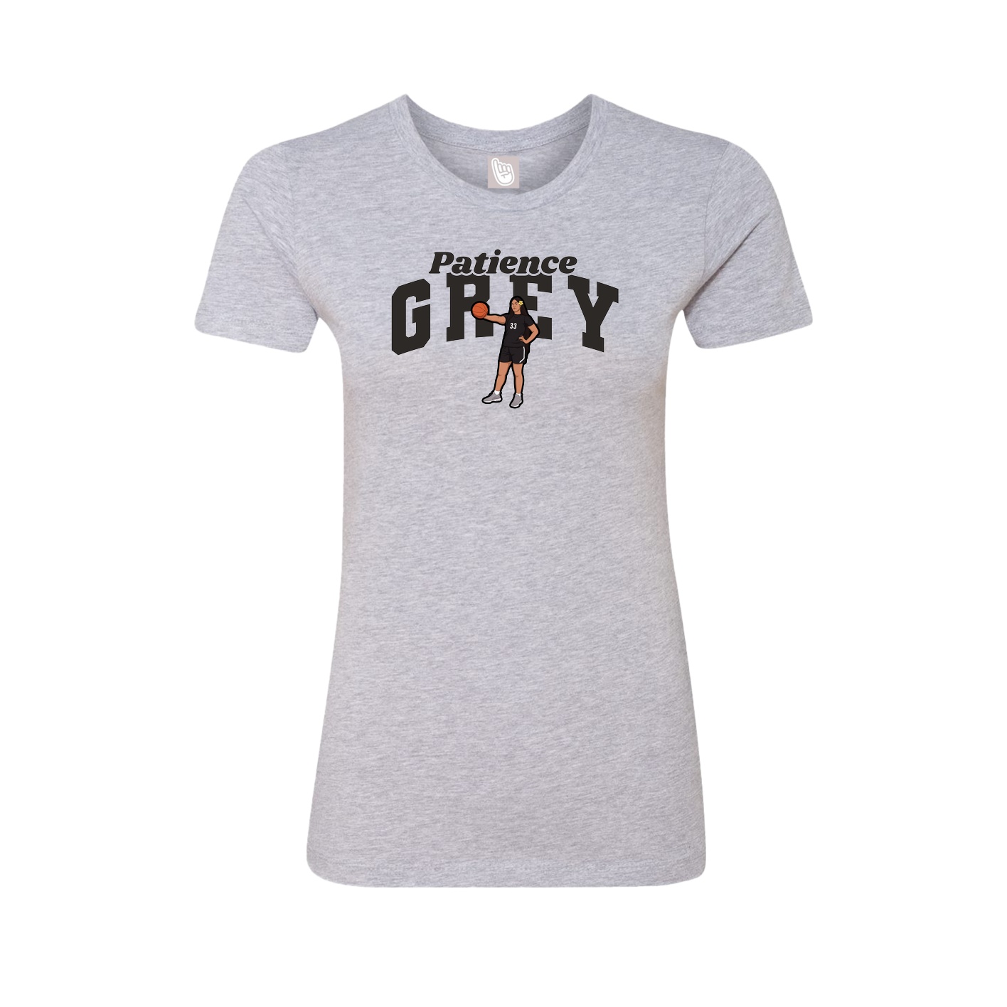 Fitted Women's Tee — Signature Arch in Grey