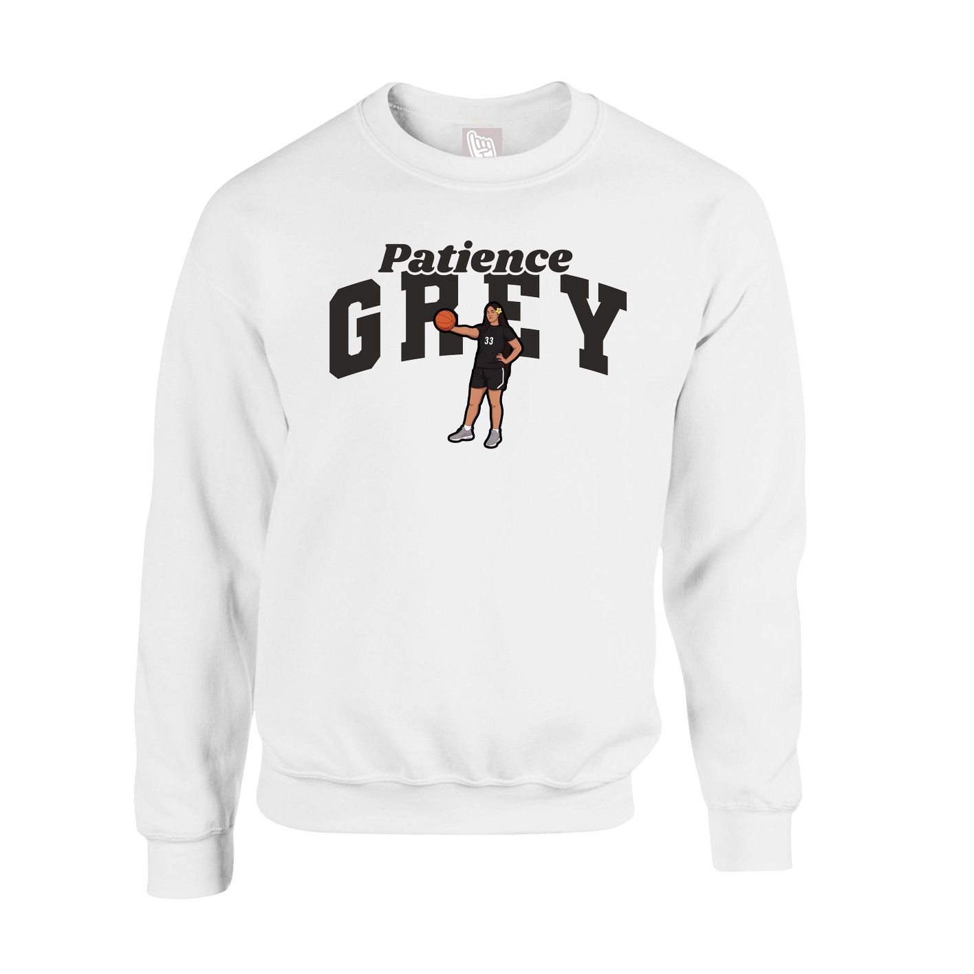 Fleece Crew — Signature Arch in White