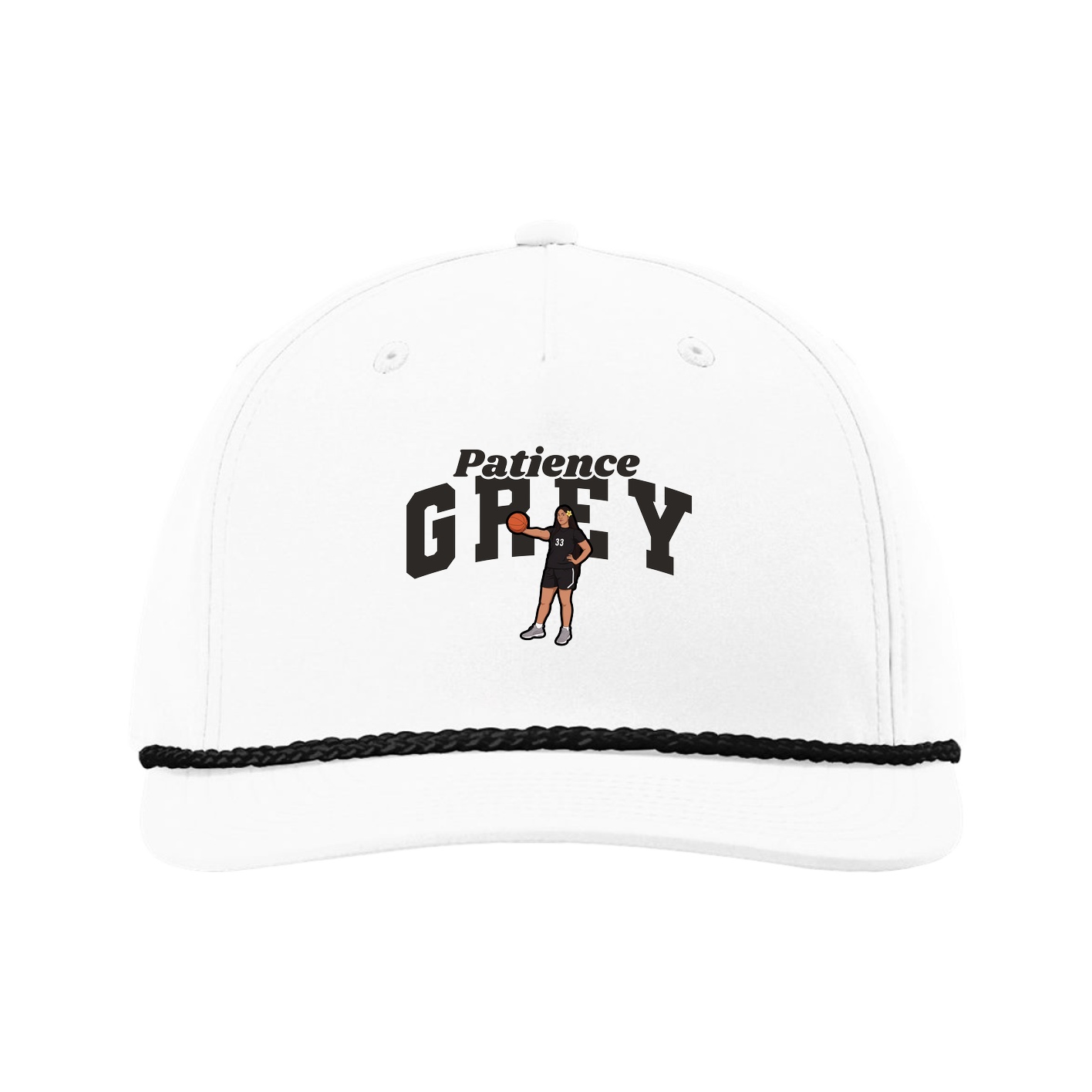 Five-Panel Classic Rope Cap — Signature Arch in White