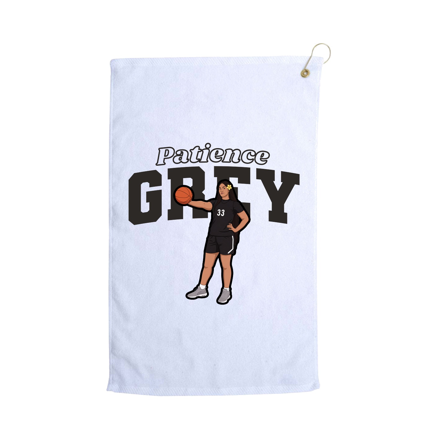 Golf Towel — Name Arch in White
