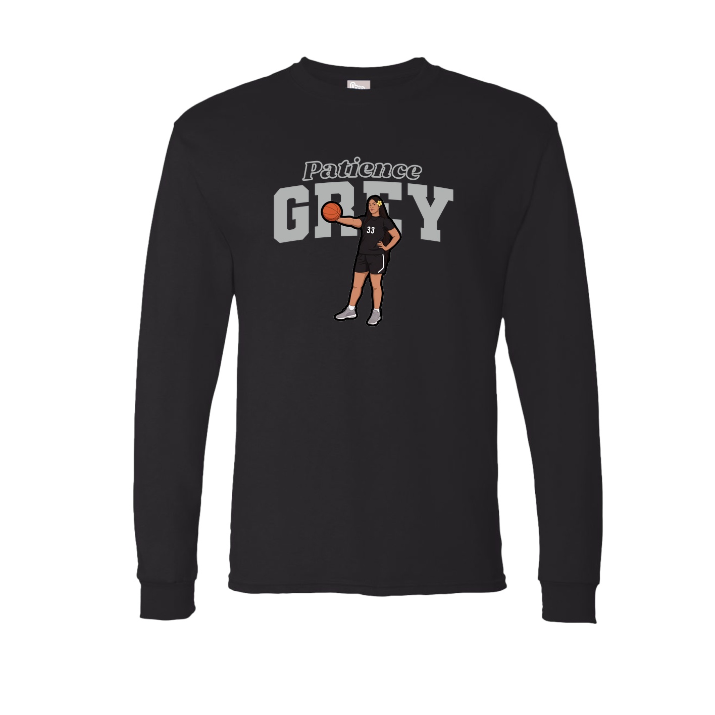Long Sleeve Tee — Name Arch in Black