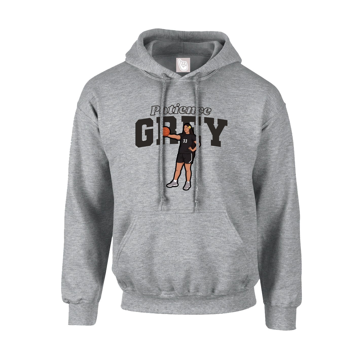 Youth Hoodie — Name Arch in Grey