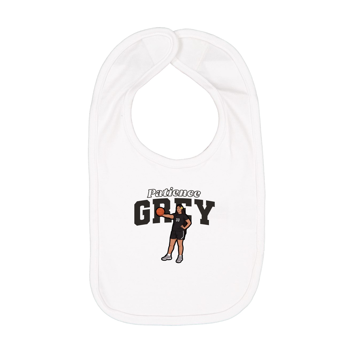 Infant Bib — Name Arch in White