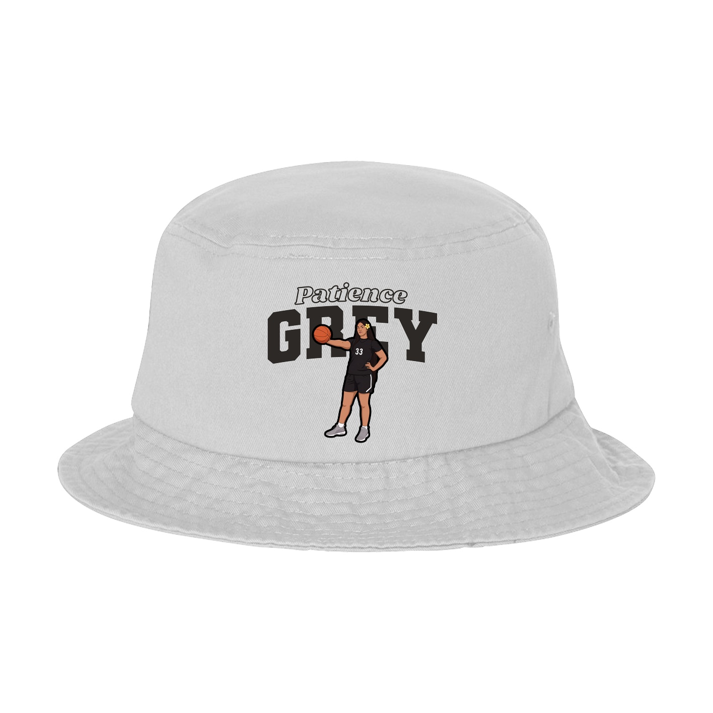 Bucket Cap — Name Arch in White