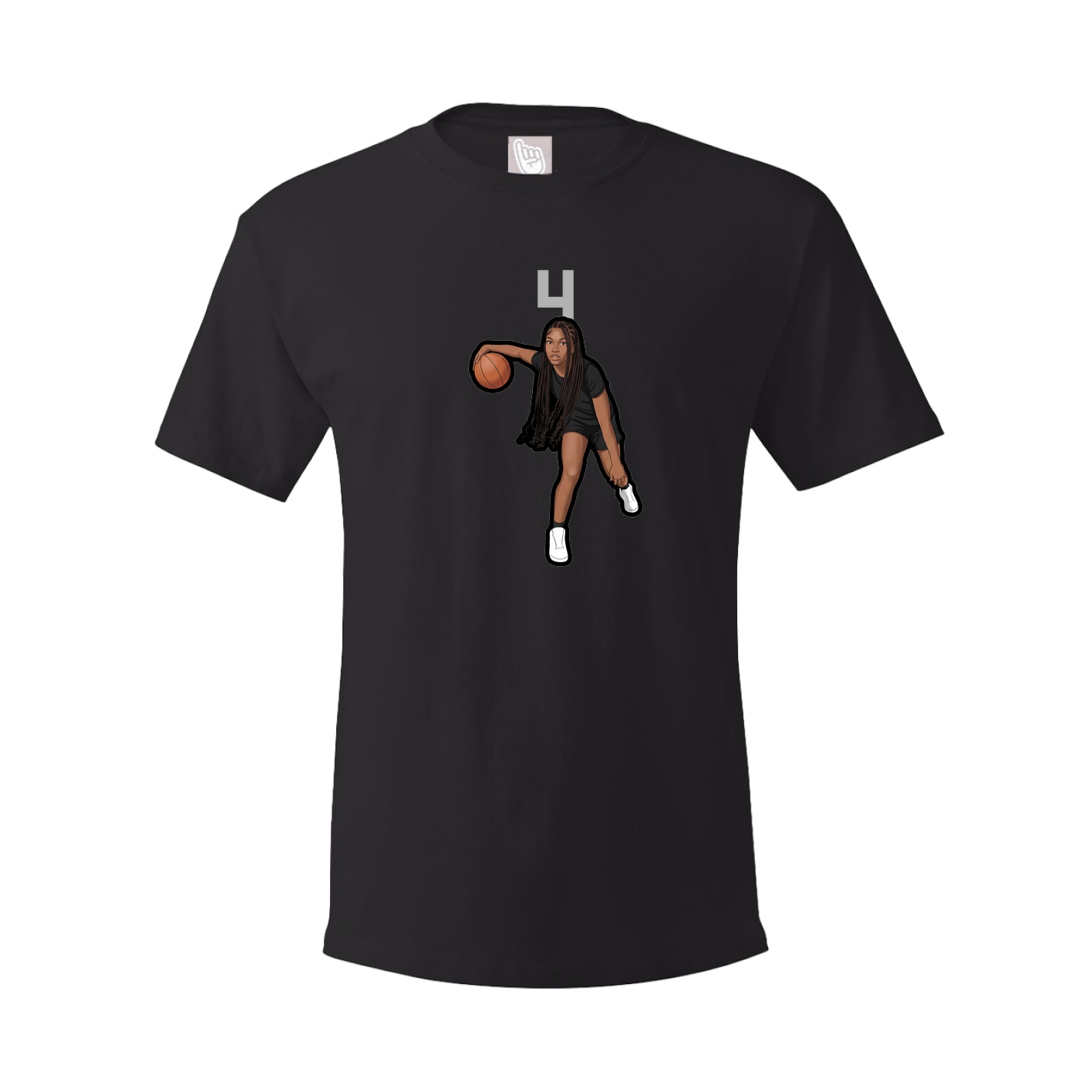 Youth Tee — Number Top in Black