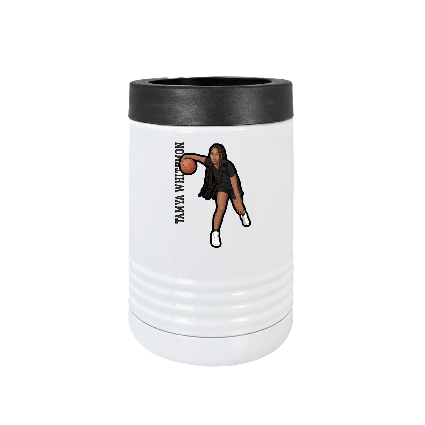 Beverage Holder — Name Vertical in White