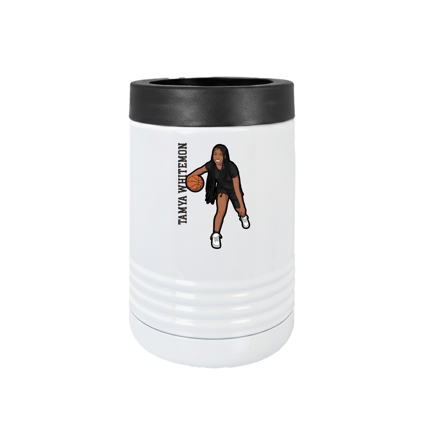 Beverage Holder — Name Vertical in White