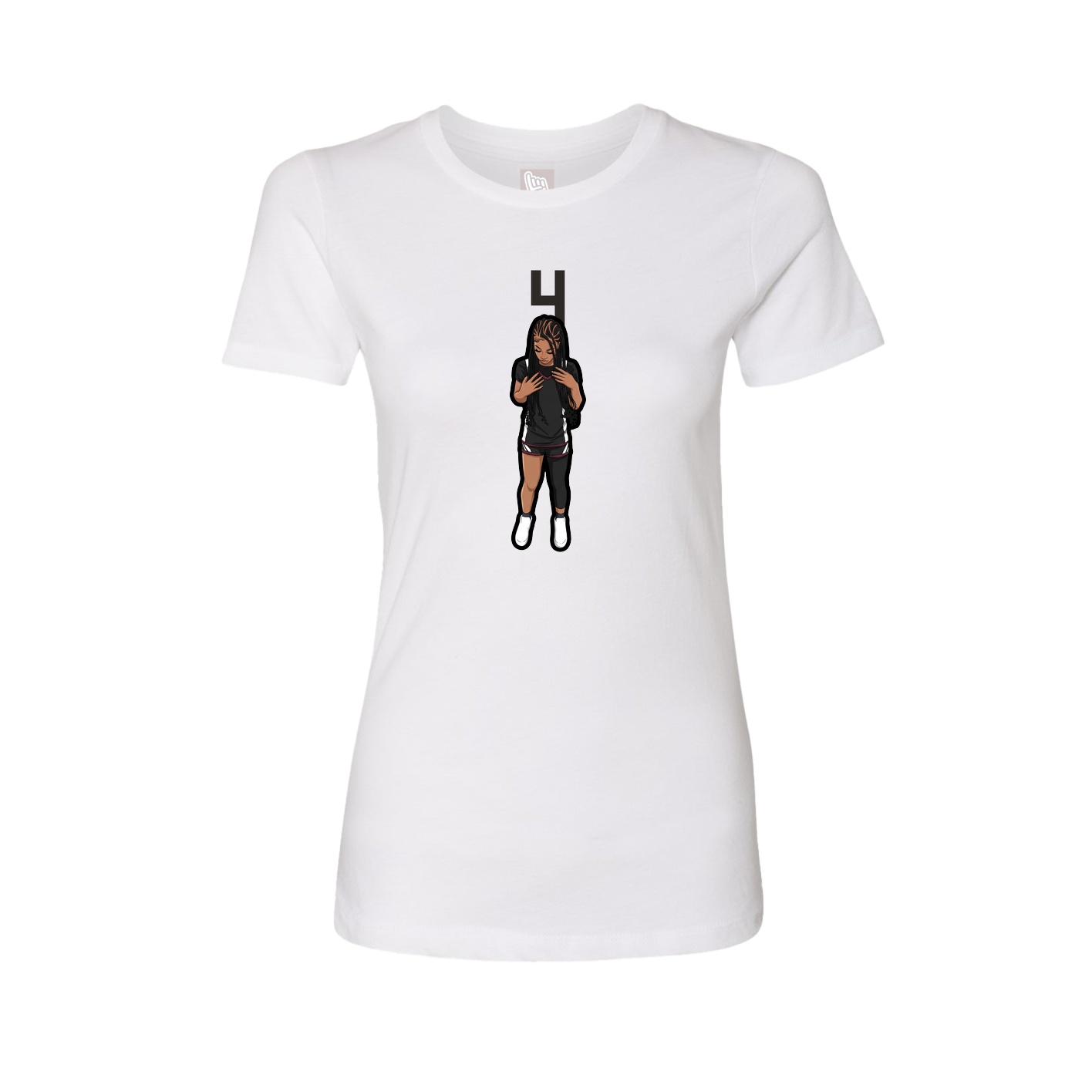 Womens Tee — Number Top in White